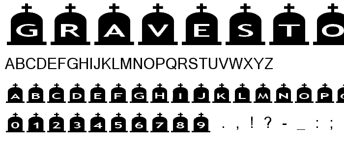 AlphaShapes gravestones 3 font